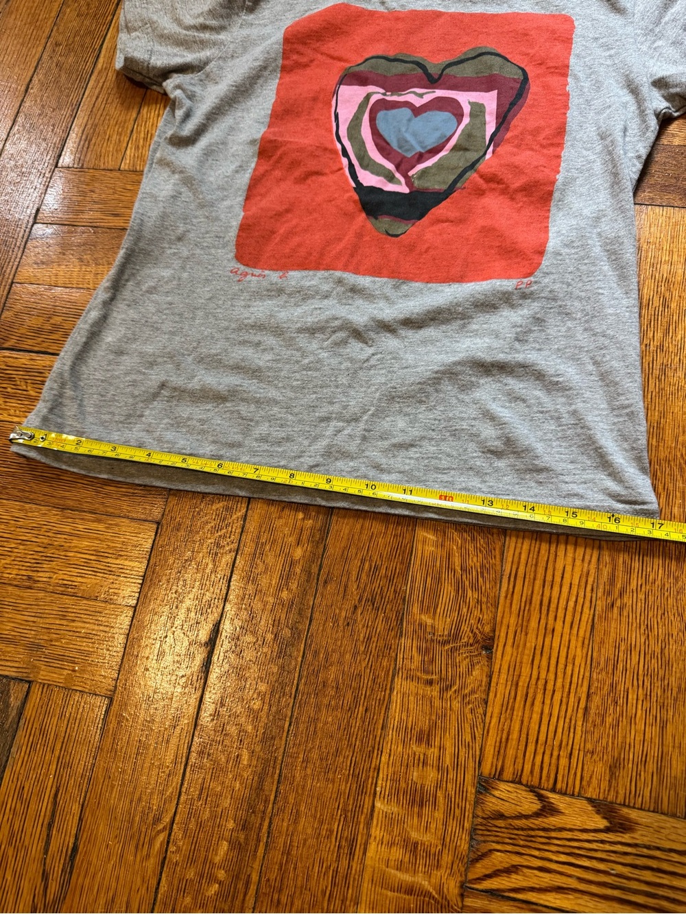 agnes b. p.p abstract heart print tshirt perfect condition rare - Picture 7 of 8